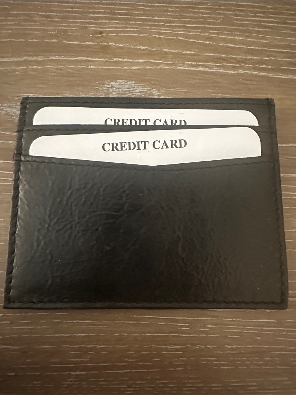 Slim Black Leather Card & Key Sleeve - Women’s Minimal Holder